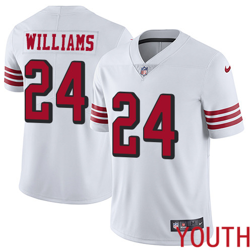 San Francisco 49ers Limited White Youth K Waun Williams NFL Jersey 24 Rush Vapor Untouchable